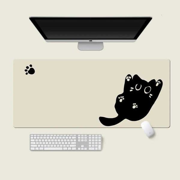 Cute Black Cat Mouse Pad Girl New Large Computer Office Game Table Mats XXL Rubber Anti-slip PC Keyboard Mousepad Long Desk PadsT260508