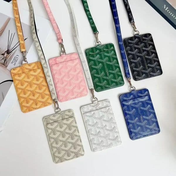 Designer Fashion Work Card Holder Necklaces Hanging Rope Pendant Card Bags Student ID cards bag leather Wallets for Men Women Mini Purse CardHolder Luxury lanyard