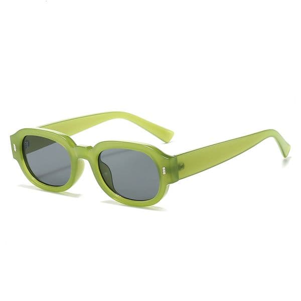 High Quality Minimalist narrow frames, wide temples, pink lenses, personalized with rivet decoration, fashionable style sunglasses