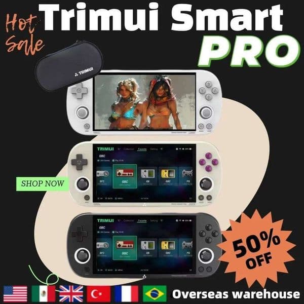 Trimui Smart Pro Handheld Console 4.96''I Screen RGB Lighting Linux System Joystick Smartpro Retro Video Game Consoles 26L0509