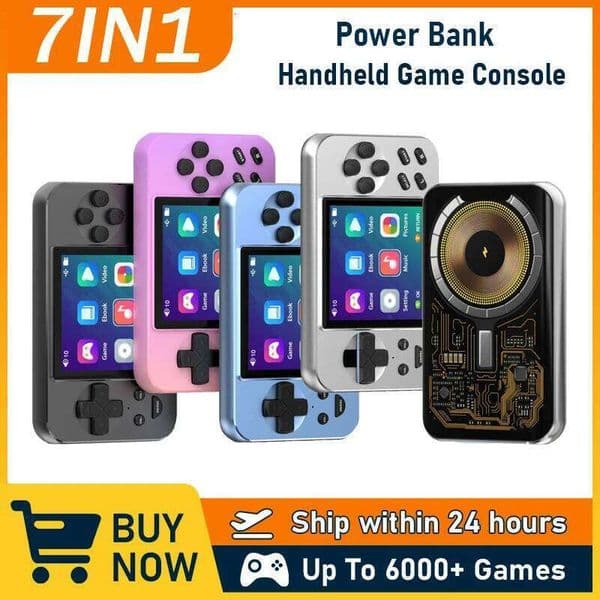 Portable Handheld Game Console Magsafe Wireless Fast Charging Power Bank 2-in-1 I Screen Support 10+ Simulators 6000+ Games 26L0509