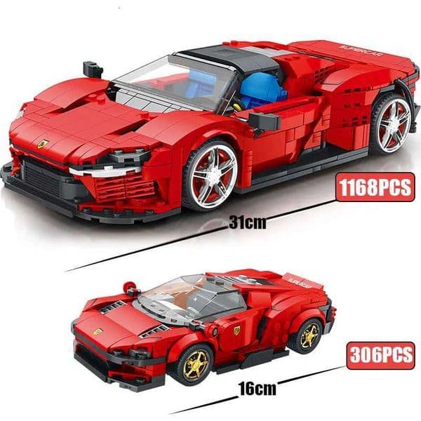 116 Ferra Daytona SP3 Technical Car Building Blocks City Red Sports Racing Vehicle Bricks Construction Toys For Kids Boys GiftsT260509