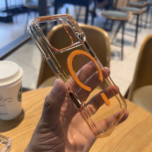 Phone Case Suitable For Iphone 17 Pro Max High-Transparency Original Case With Touch Buttons Hard-Edged Phone Case Apple 16 Transparent Magnetic Suction