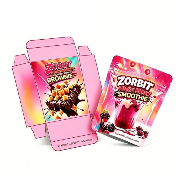 wholesale 3.5g packing bags mylar with box sour pack baggies ziplock grape blueberry cherry watermelon strawberry gummies pack with box