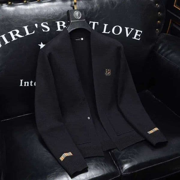 Design sense high-end jacket Korean version slim-fit knitted sweater new trendy brand business men's clothing