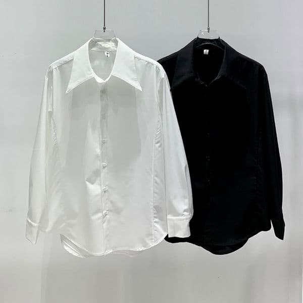 Bestseller White Men, High-End, New Trendy Silhouette, Casual And Versatile, Solid Color, Wrinkle-Free, Long-Sleeved Black Shirt For Men Ddmysat