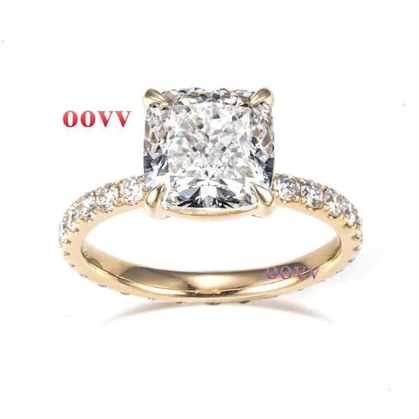 new style 14K Gold Customized 4CT D VS1 CVD Asscher Shape Lab Diamond Solitary Ring women's ring