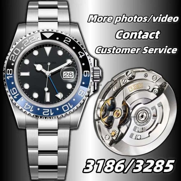 Clean Factory GMT V3 Mens Designer Watches Super Clone 3186/3285 Movement Automatic Mechanical Watch 72 hour power reserve Waterproof FedEX jjg a566