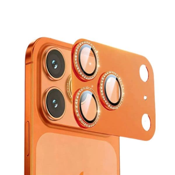 Compatible for iPhone 17 Pro Max 17 Pro Camera Lens Protector Glitter Bling Independent Metal Frame Tempered Glass Rear Camera Screen Cover