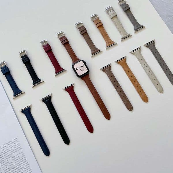 Suitable for iwatch 8 Apple watch strap SE/4/7/8/9 generation leather s10/11 strap, slim waist, simple and slender