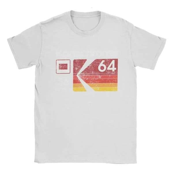 Summer Kodak brand classic print 100% cotton T-shirt adults suitable for outdoor activities, loose short-sleeved men's shirt