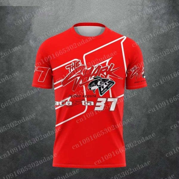 2026 New Racing No.37 Rider Pedro Acosta Fan 3D Printed Pattern T-Shirt the shark Men Women Summer Casual Short Sleeve