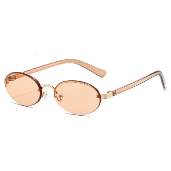 High Quality 2025 New Retro Metal Oval Frame High-end Hong Kong Style Sun UV Protection Sunglasses