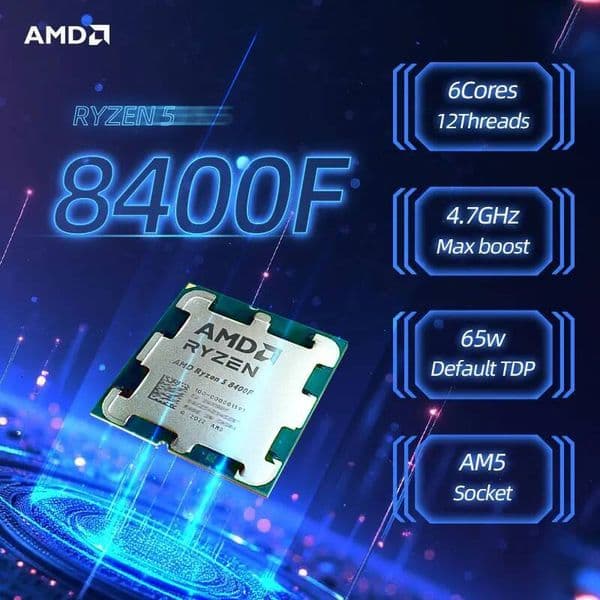 Amd Ryzen R5 8400F Cpu Processor 6 Cores 12 Threads 42Ghz Socket Am5 New