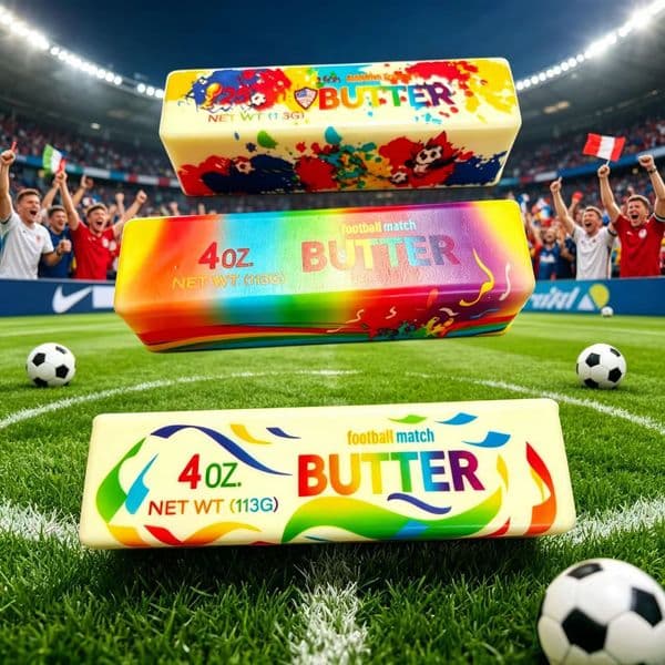 Football Themed Butter Box Squishy Toy, Slow Rising PU Squeeze Butter Stick Stress Relief Fidget Toy for Anxiety