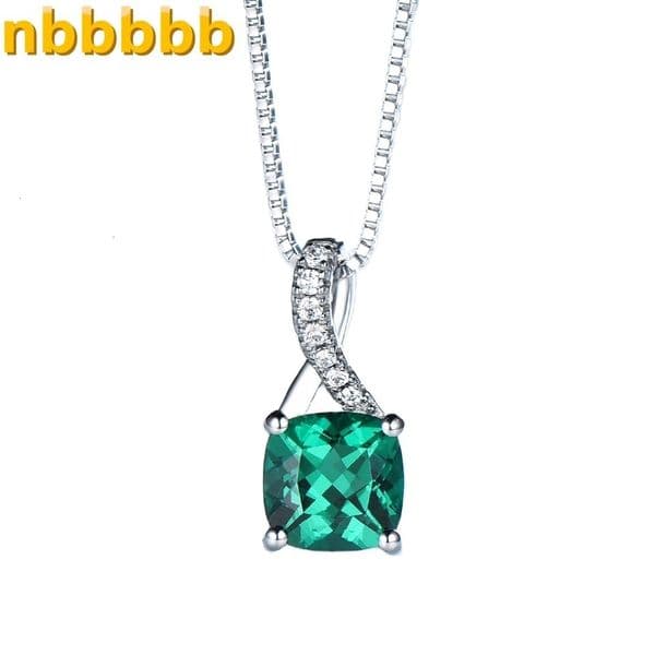 Blue Topaz Gemstone Pendant Necklace for Women 925 Sterling Silver Square Rich Color Stone Pendant Necklace