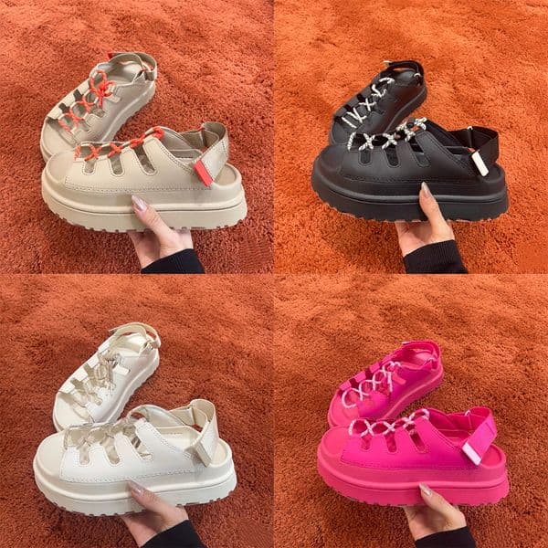 Designer Sandals Wmen Goldenglow Toggle Sandal Lace Up EVA Summer Beach New Sandals Black Deep Coral 2026 New High quality 35-40