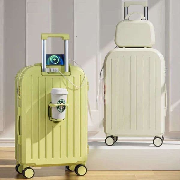 Multifunctional Fresh Women, Ins Style Student Password Box, Durable Travel Suitcase with Trolley Handle for Carry-On