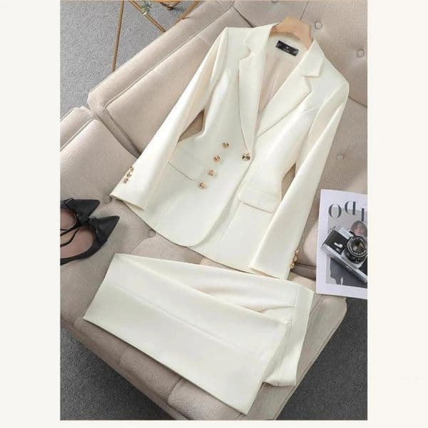 Pant Suit Two Piece Sets Womens Outifits Ladies Female Temperament Business Work Wear Formal Blazer Jacket and Trouser 260511