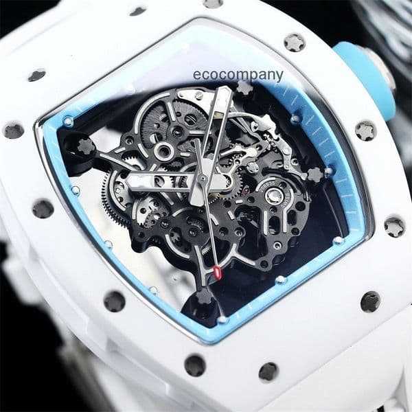 Top quality r m watch 35-03 67-02 61-01 mens watch super clone watches tourbillon mechanical movement carbon TPT sapphire crystal glass 43mm with box XVEP
