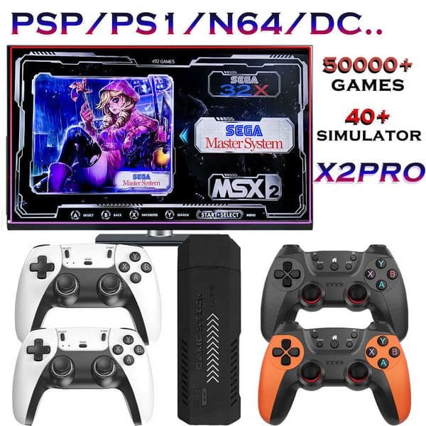 TV Game Stick With Dual Wireless Controllers Nostalgic Home Gaming Console