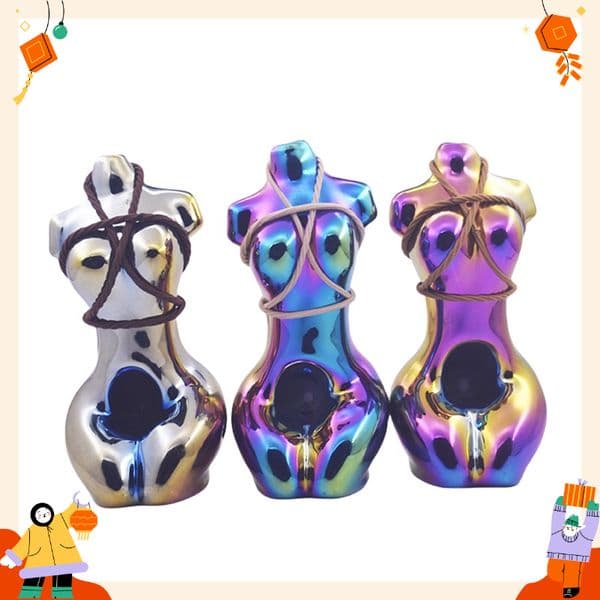 Wholesale Creative Mini travel glass pipes hand-blown beautifully handcrafted pipes colorful pipe herb Color Spoon Hand Pipe for smoking