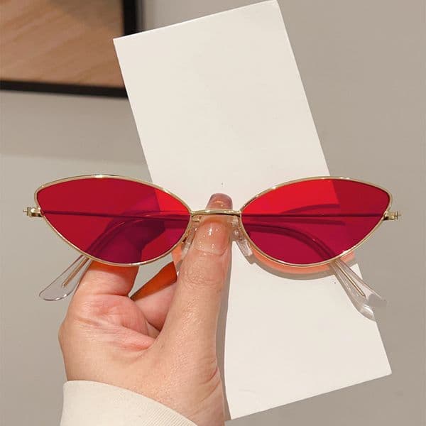 Chic Geometric Sunglasses Women Vintage Triangle Shape Metal Frame