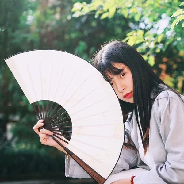 10/13Inch Chinese Folding Fan Hand Silk Cloth Wooden Bamboo Antiquity Fold Fans DIY Calligraphy Painting Home Decor