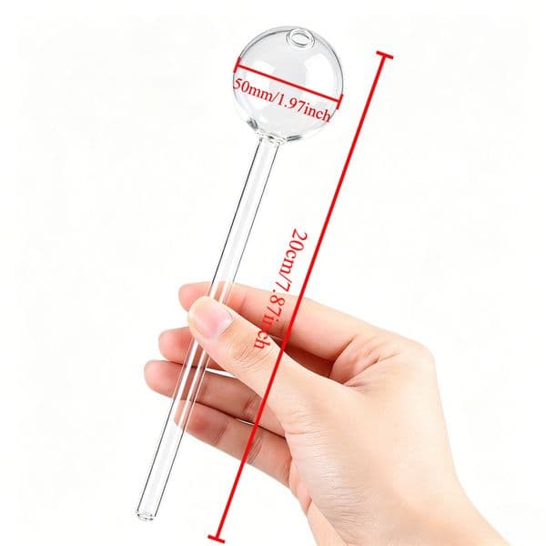 Wholesale Travel Clear Big 50mm Thick heady Glass Oil Burner Hand Pipe 8inch Long Smoke Hand tune nails Pipe USA Popular for smoking