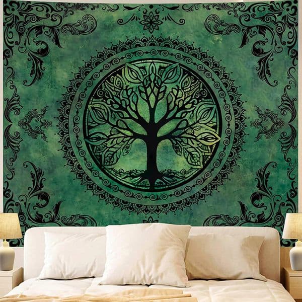Home Textile Mandala Wall Art Decorative Wall Hanging Christmas Decor Wedding Stage Decor Diwali Gift Polyester Tapestry OEM