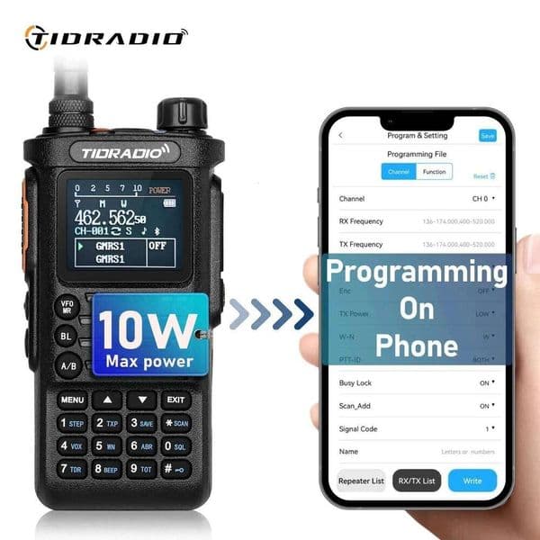 TIDRADIO TD H8 10W High Power Walkie Talkie Long Range Portable Two Way Radio Connection Phone APP Wireless Programming HAM GMRS 26Y0513