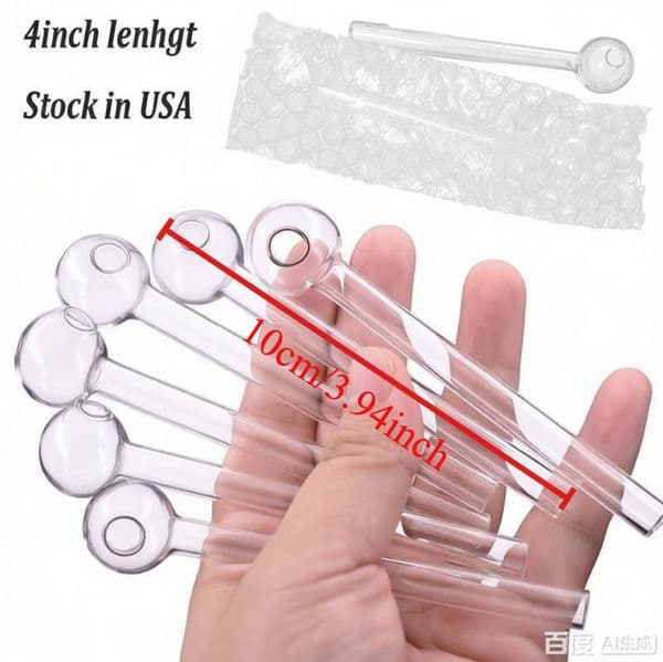 Travel Cheap Clear Thick heady Glass Oil Burner Hand Pipe Smoking Accessory 4inch MINI Smoke Hand tune nails Pipe USA Popular