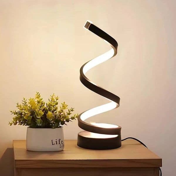Modern Spiral LED Night Light Dimmable Desk Living Room Nightstand Lamp Bedside Table Study Office Bedroom Decoration ddmynov