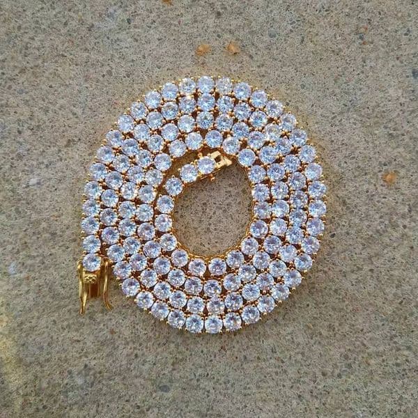 4mm 5mm Moissanite Chain Vvs Iced Out Diamond Hiphop Womens Necklace 925 Silver Moissanite Tennis Chain