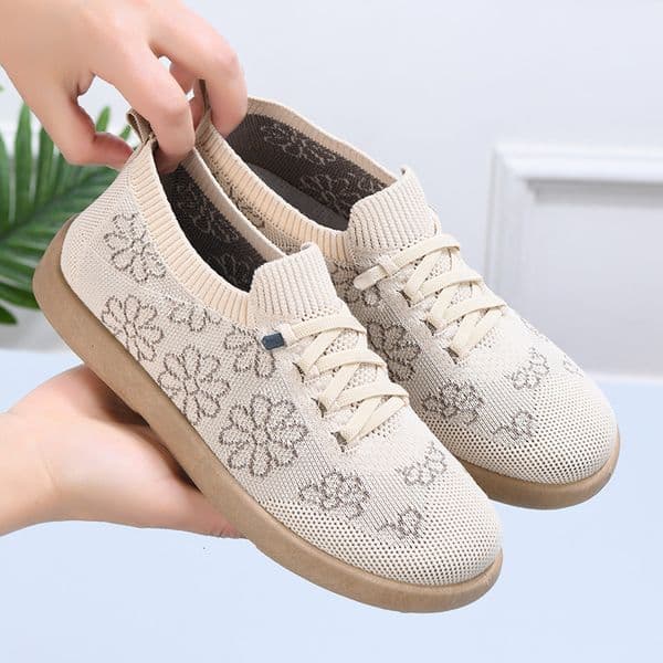 Ddmysports Women S New Summer Vintage German Training Breathable Slip On Casual Shoes Embroidered Lace Up Versatile Sneakers Outdoor