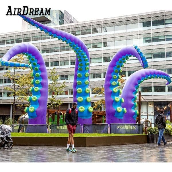 Wholesale Amazing Large Customized colourful Inflatable Octopus legs Claw Devilfish Tentacles Blow Up tentacle Leg For Building Roof Decoration 5466