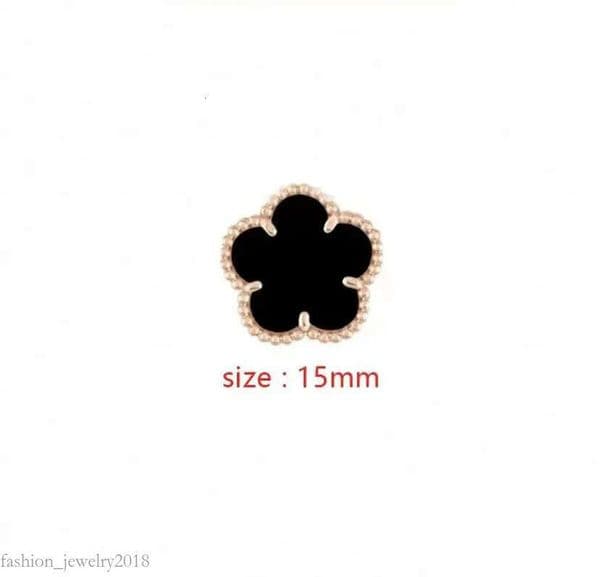 Designer jewelry 15mm clover earrings for women; white women's earrings; mother of pearl gold rose 15ad