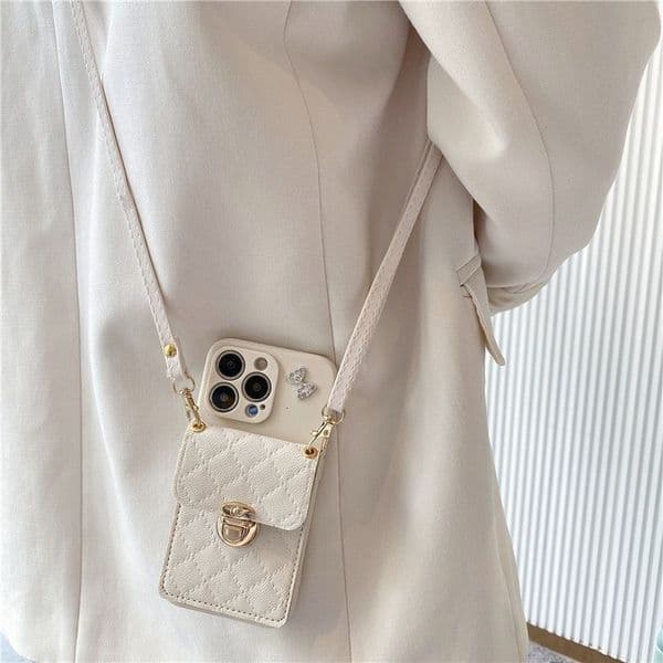 Designer Phone Case Crossbody Phone Designer For Apple Iphone17 Pro Max 13 12 14 15 Plus 11 Card Slot Bag Holder Wallet Case Luxurious Chain Design