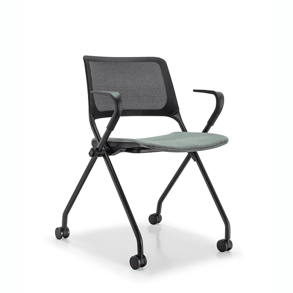 Foldable Meeting Chair Simple Office Chair with Wheels