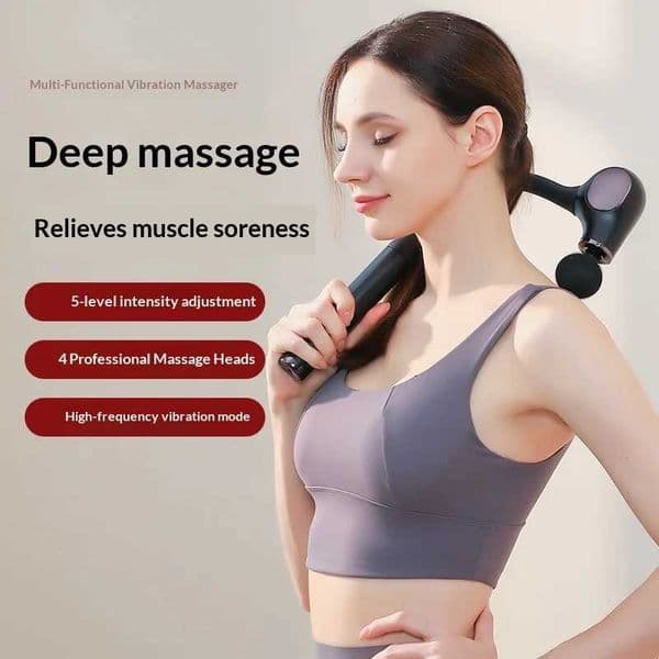 Fascia Massage Gun Extended Handle Curved Neck Multi Functional Deep Tissue Full Body Massage Neck Shoulder Back Waist Leg Adult C260514