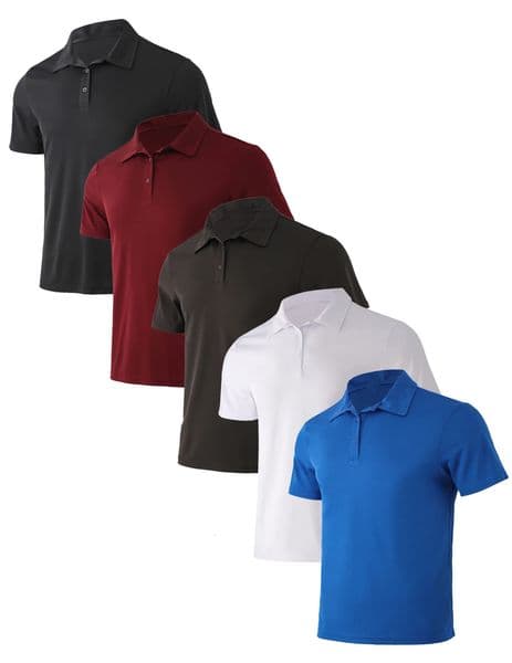 5piece mens summer solid color short sleeved polo shirt breathable quick drying top 260514