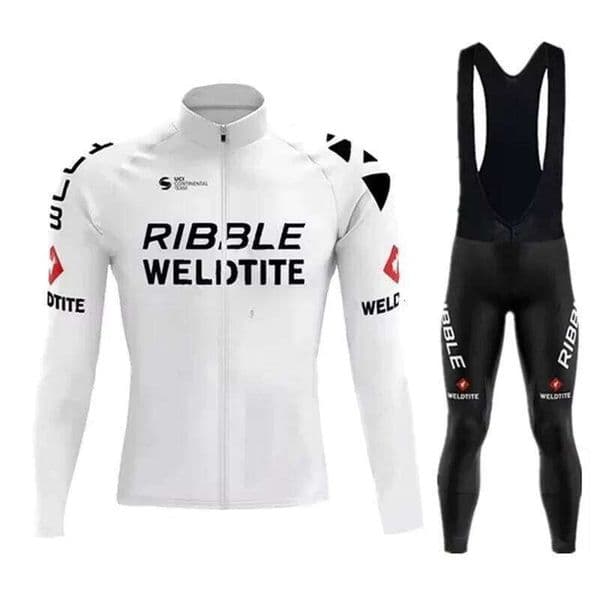White Jersey Set Ribble Weldtite Cycling Clothing Autumn Men Road Bike Shirt Bicycle Tights Mtb Maillot Culotte W260515