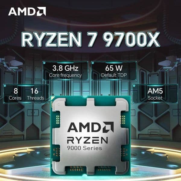 AMD Ryzen 7 9700X R7 9700X 38GHz L332M Processor 65W 8-Core 16-Thread DDR5 Socket AM5 4NM NEW but No Fan
