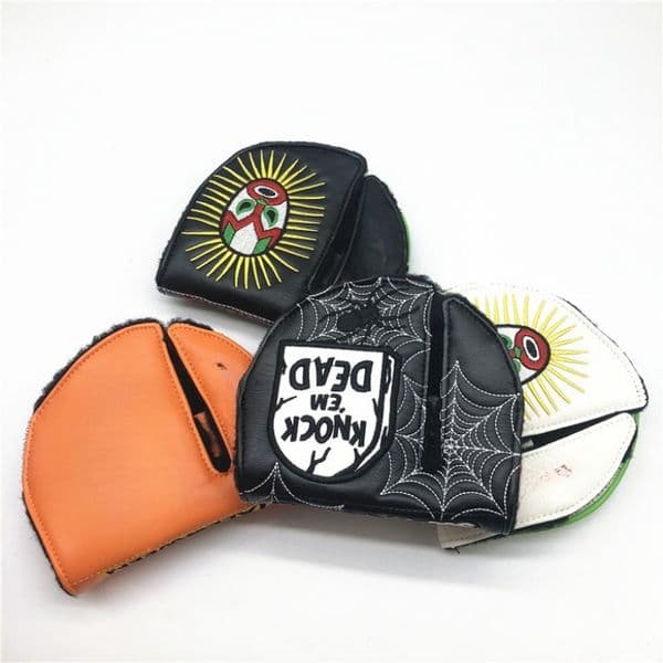Golf putter cover, right half-round side rod waterproof cover, high-quality exquisite embroidery pattern.