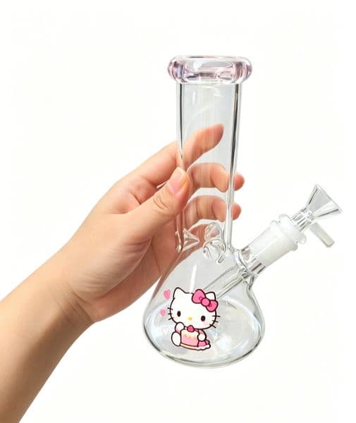 Wholesale Portable Colorful Cute Hookah beaker Glass Tobacco Bong water pipes catcher Thick Heady hookah with 14mm male downstem smoking bowl