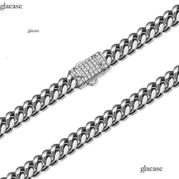 Men's Gold-Plated Sier Cuban Link Chain - Stainless Steel Hip Hop Style Necklace