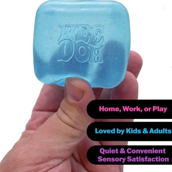 225 Cube Schylling NeeDoh Nice Cube Sensory Squeeze Toy Super Solid Squish Stress Relief Anxiety Sensory Tool for Kids Adults Daily Use
