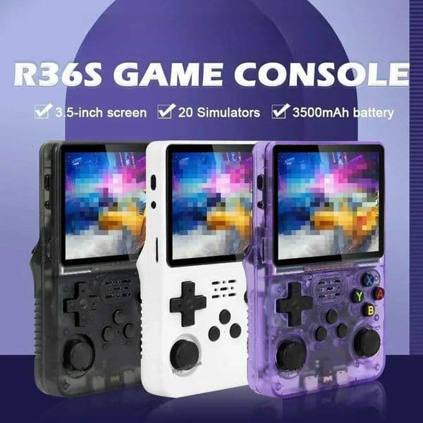 R36S Retro Games Console 35-Inch IPS Screen With Linux System Portable Pocket Retro Gaming Console 64GB 20000 Classic Games Z260516