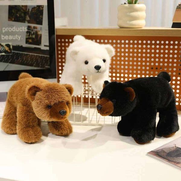 13/20/28/38cm Plush Polar Bear Brown Black Wild Animal Stuffed High Quality Toy Birthday Gifts