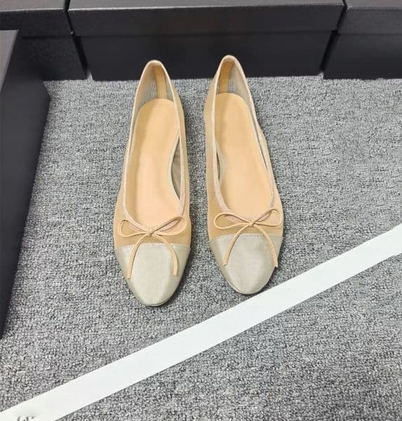 Designer Mesh Slingback Ballet Flats Women Classic Square Toe Ballerina Shoes Summer Elegant Low Heel Pumps Wedding Party Slingback Sandals 1057